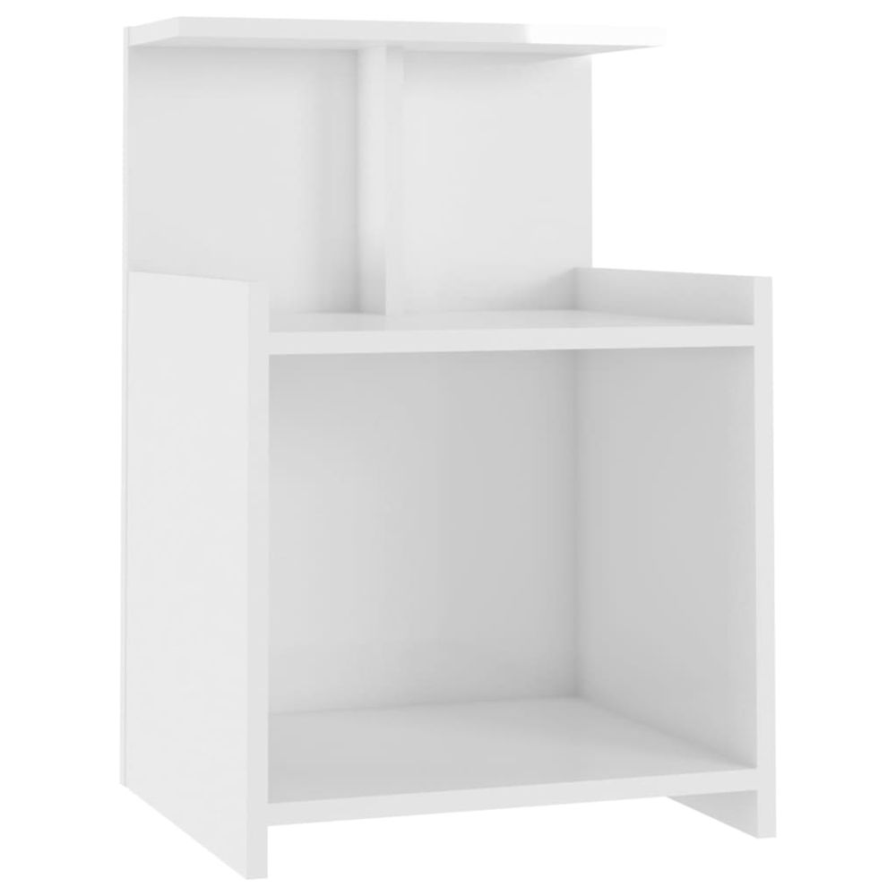 Vidaxl Nočný stolík, lesklý biely 40x35x60 cm, kompozitné drevo